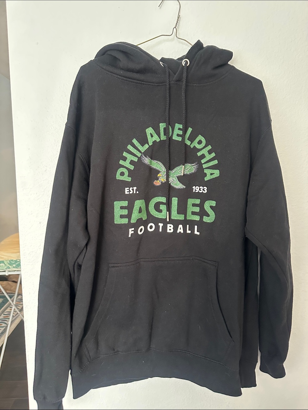 Fanatics Black and Green Philadelphia Eagles Crewneck Hoodie